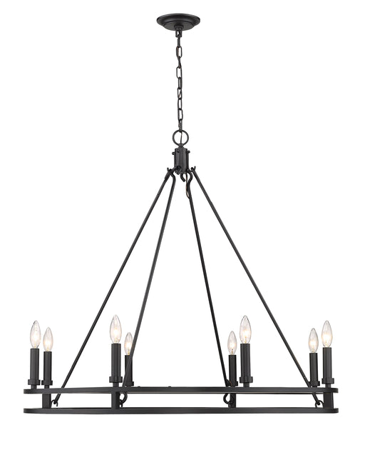 Chandelier Z-Lite 4005-8MB Matte Black Dennison 8 Light Chandelier Z-Lite