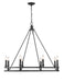 Chandelier Z-Lite 4005-8MB Matte Black Dennison 8 Light Chandelier Z-Lite