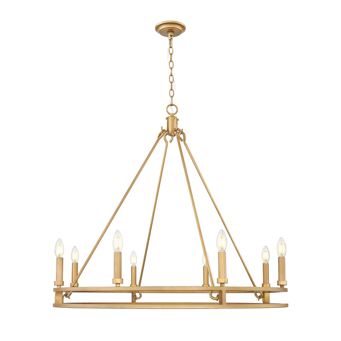 Chandelier Z-Lite 4005-8SBR Signature Brass Dennison 8 Light Chandelier Z-Lite