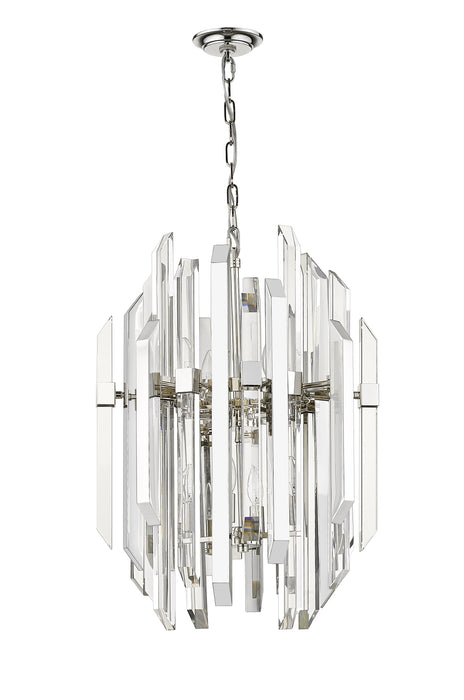 Chandelier Z-Lite 4006-8PN Polished Nickel Bova 9 Light Chandelier Z-Lite