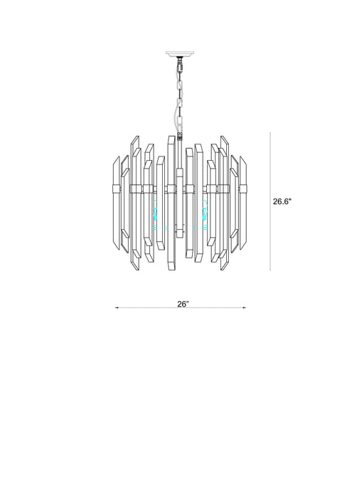 Chandelier Z-Lite 4006-9PN Polished Nickel Bova 6 Light Chandelier Z-Lite