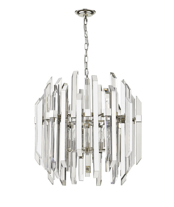Chandelier Z-Lite 4006-9PN Polished Nickel Bova 6 Light Chandelier Z-Lite