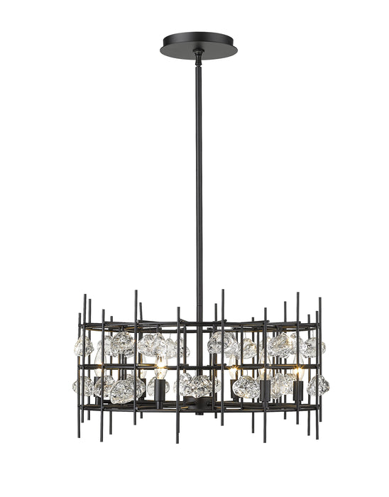 Chandelier Z-Lite 4007-24MB Matte Black Garroway 6 Light Chandelier Z-Lite
