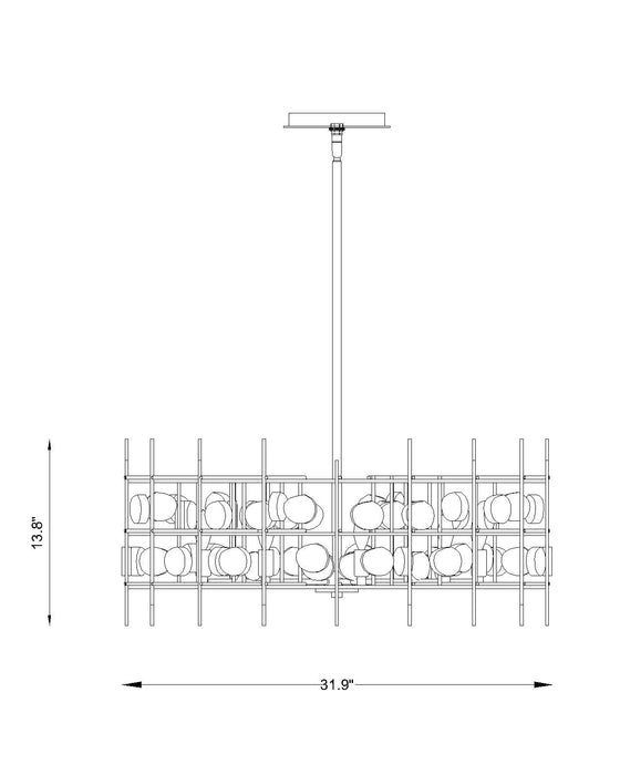 Chandelier Z-Lite 4007-32AGBR Aged Brass Garroway 9 Light Chandelier Z-Lite