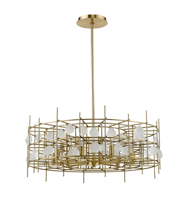 Chandelier Z-Lite 4007-32AGBR Aged Brass Garroway 9 Light Chandelier Z-Lite