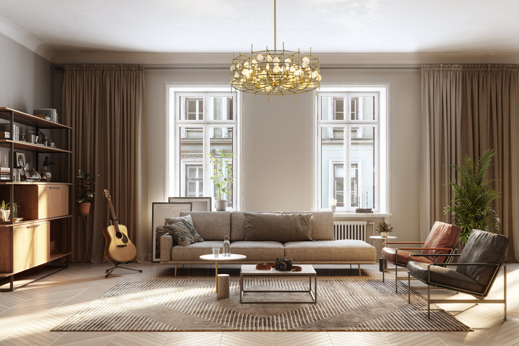 Chandelier Z-Lite 4007-32AGBR Aged Brass Garroway 9 Light Chandelier Z-Lite