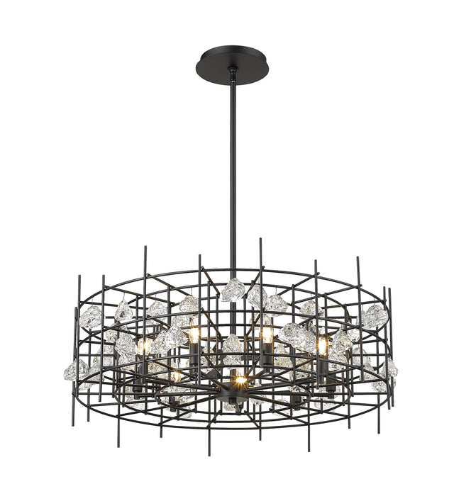Chandelier Z-Lite 4007-32MB Matte Black Garroway 9 Light Chandelier Z-Lite