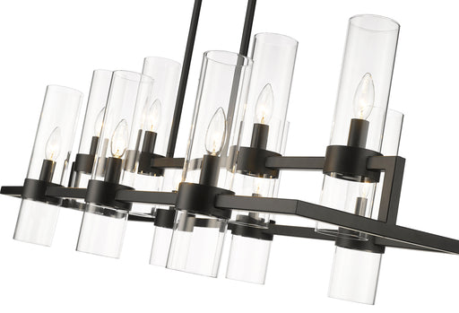 Linear Chandelier Z-Lite 4008-10MB Matte Black Datus 10 Light Linear Chandelier Z-Lite