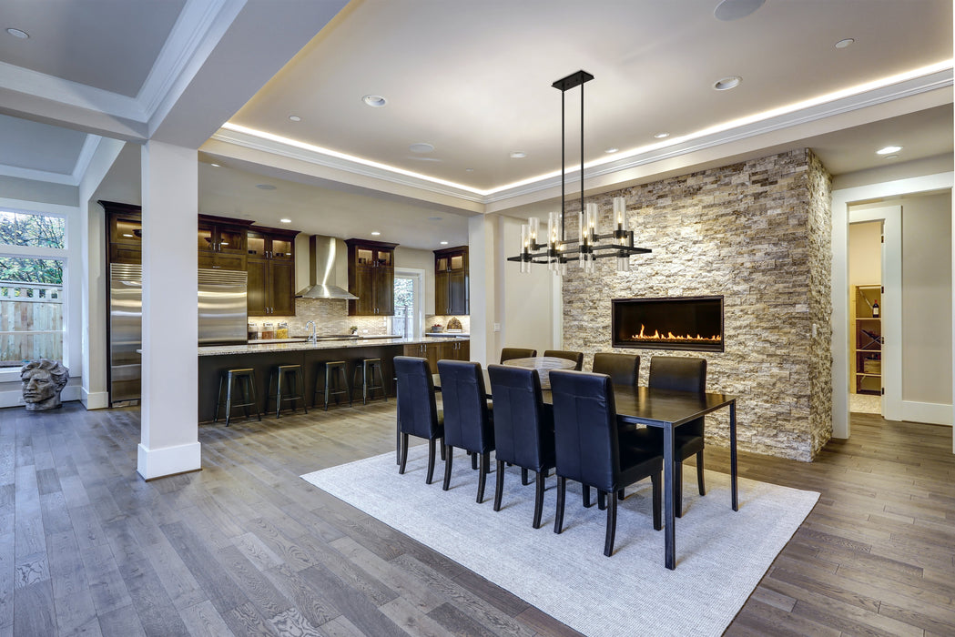 Linear Chandelier Z-Lite 4008-10MB Matte Black Datus 10 Light Linear Chandelier Z-Lite