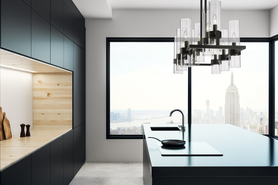 Linear Chandelier Z-Lite 4008-10MB Matte Black Datus 10 Light Linear Chandelier Z-Lite