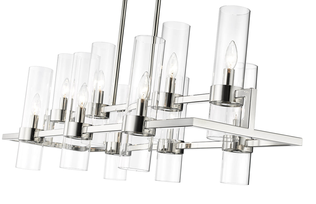 Linear Chandelier Z-Lite 4008-10PN Polished Nickel Datus 10 Light Linear Chandelier Z-Lite