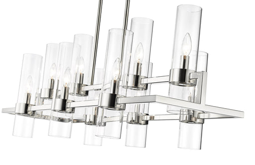 Linear Chandelier Z-Lite 4008-10PN Polished Nickel Datus 10 Light Linear Chandelier Z-Lite