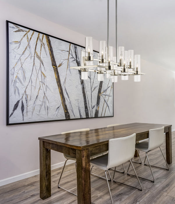 Linear Chandelier Z-Lite 4008-10PN Polished Nickel Datus 10 Light Linear Chandelier Z-Lite