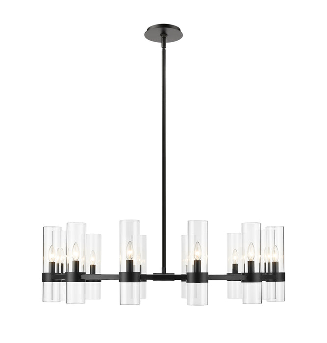 Chandelier Z-Lite 4008-12MB Matte Black Datus 12 Light Chandelier Z-Lite