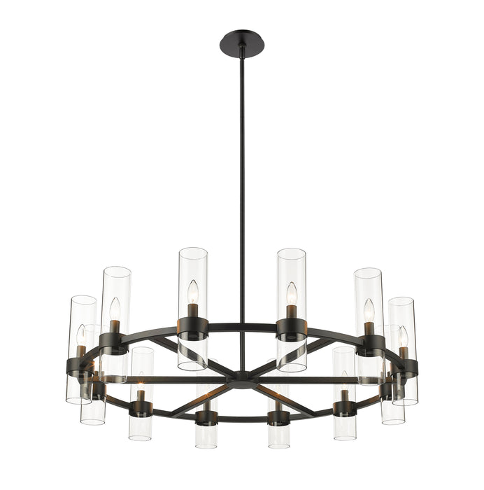 Chandelier Z-Lite 4008-12MB Matte Black Datus 12 Light Chandelier Z-Lite