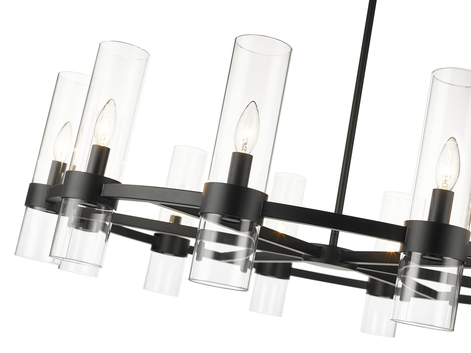Chandelier Z-Lite 4008-12MB Matte Black Datus 12 Light Chandelier Z-Lite
