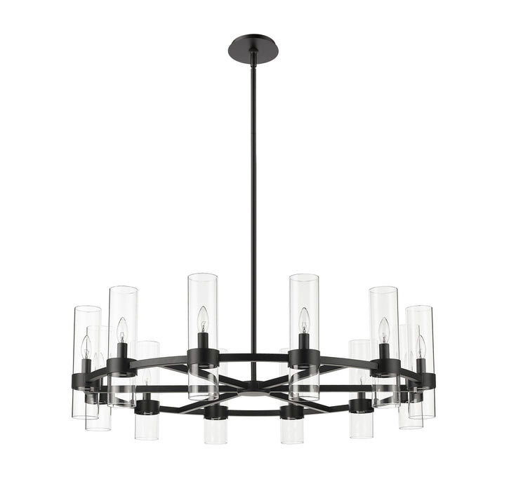 Chandelier Z-Lite 4008-12MB Matte Black Datus 12 Light Chandelier Z-Lite