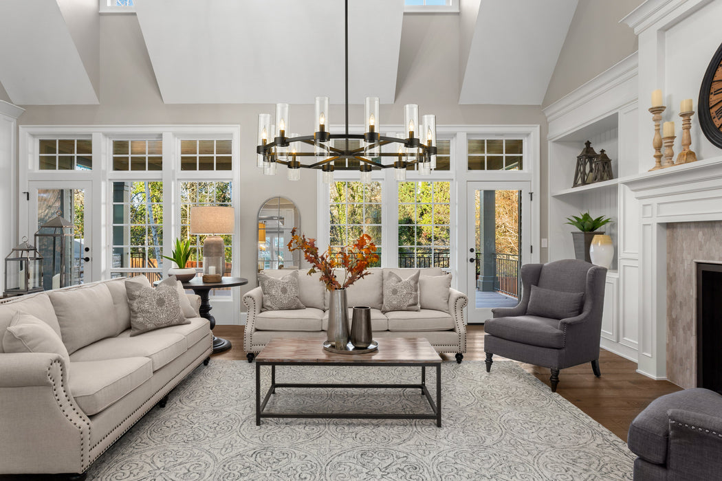 Chandelier Z-Lite 4008-12MB Matte Black Datus 12 Light Chandelier Z-Lite