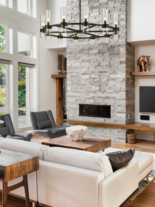 Chandelier Z-Lite 4008-12MB Matte Black Datus 12 Light Chandelier Z-Lite