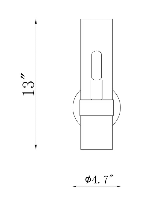 Wall Sconce Z-Lite 4008-1S-PN Polished Nickel Datus 1 Light Wall Sconce Z-Lite