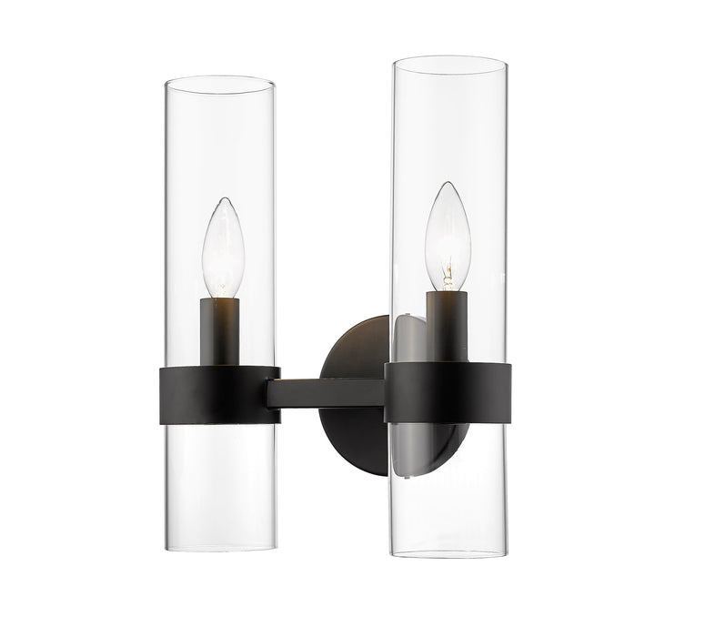 Wall Sconce Z-Lite 4008-2S-MB Matte Black Datus 2 Light Wall Sconce Z-Lite