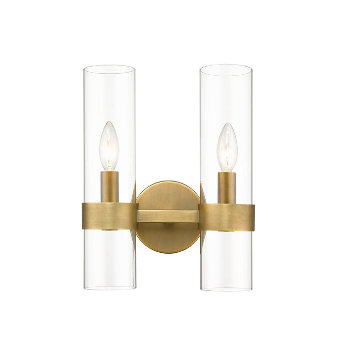 Wall Sconce Z-Lite 4008-2S-RB Rubbed Brass Datus 2 Light Wall Sconce Z-Lite