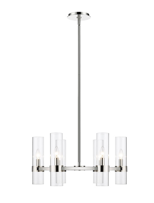 Chandelier Z-Lite 4008-6PN Polished Nickel Datus 6 Light Chandelier Z-Lite