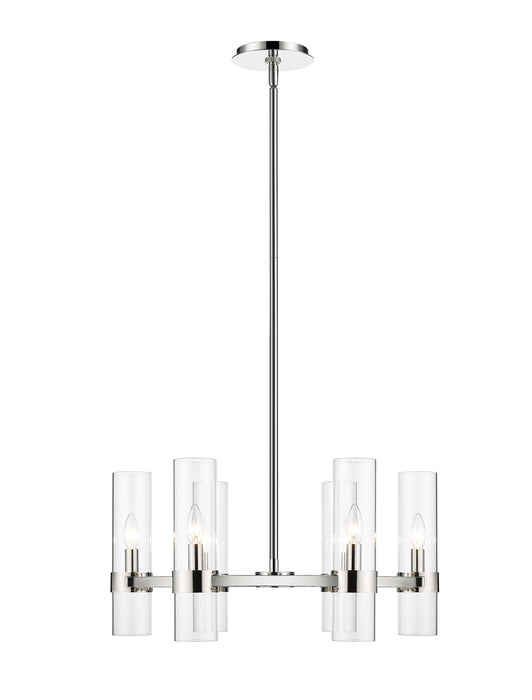 Chandelier Z-Lite 4008-6PN Polished Nickel Datus 6 Light Chandelier Z-Lite