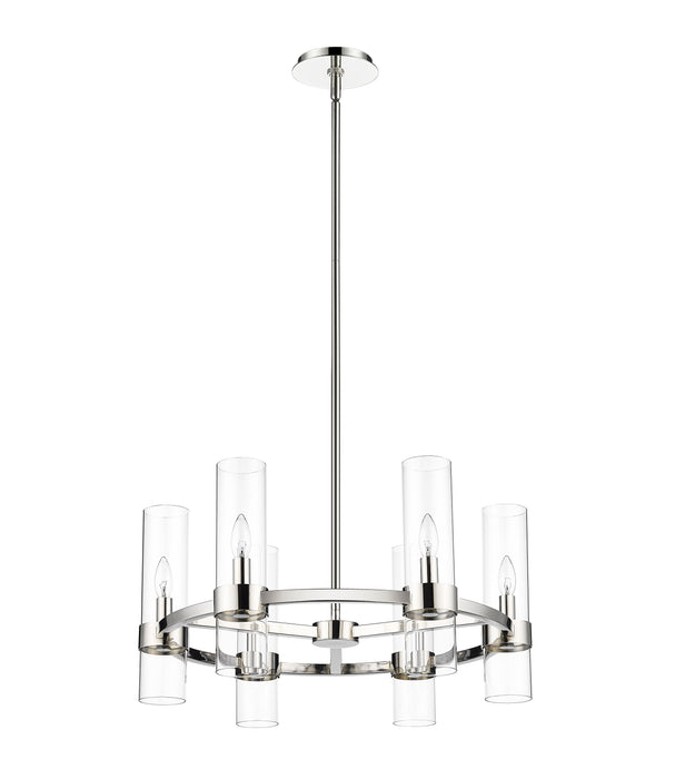 Chandelier Z-Lite 4008-6PN Polished Nickel Datus 6 Light Chandelier Z-Lite