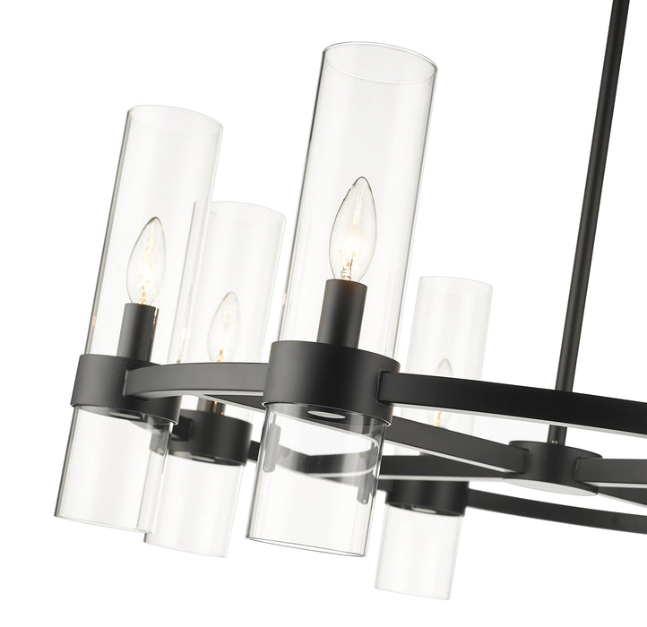 Chandelier Z-Lite 4008-8MB Matte Black Datus 8 Light Chandelier Z-Lite