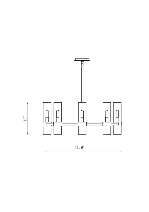 Chandelier Z-Lite 4008-8MB Matte Black Datus 8 Light Chandelier Z-Lite