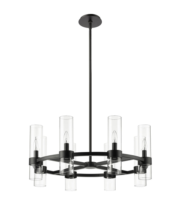 Chandelier Z-Lite 4008-8MB Matte Black Datus 8 Light Chandelier Z-Lite
