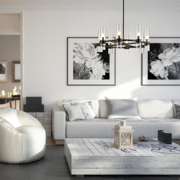 Chandelier Z-Lite 4008-8MB Matte Black Datus 8 Light Chandelier Z-Lite