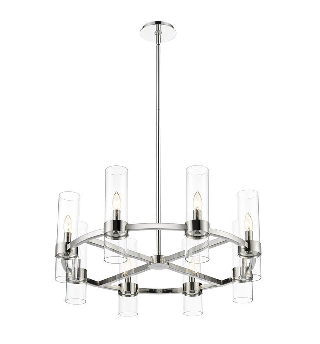 Chandelier Z-Lite 4008-8PN Polished Nickel Datus 8 Light Chandelier Z-Lite