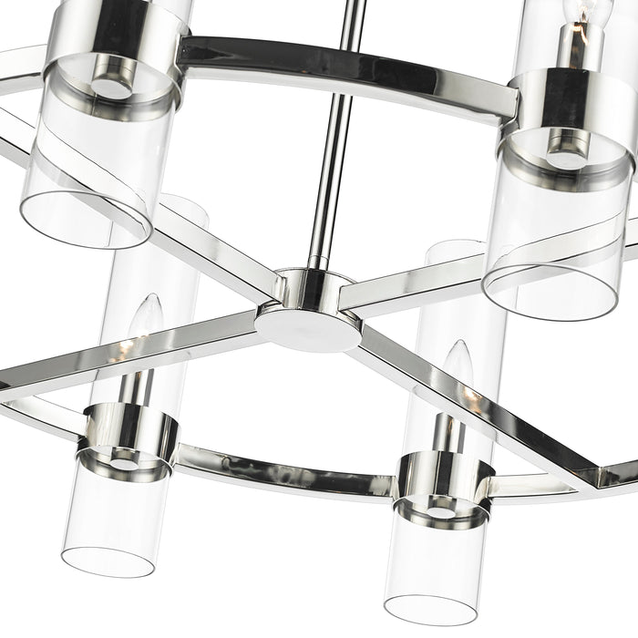 Chandelier Z-Lite 4008-8PN Polished Nickel Datus 8 Light Chandelier Z-Lite