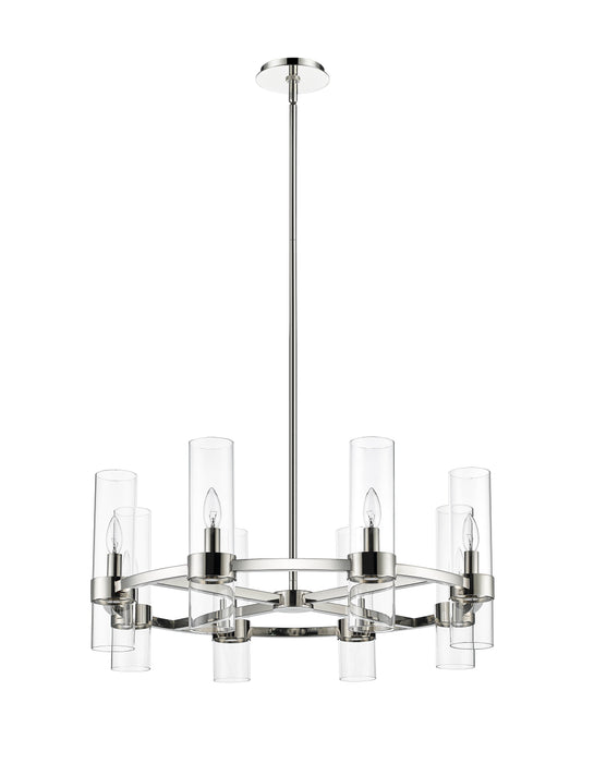 Chandelier Z-Lite 4008-8PN Polished Nickel Datus 8 Light Chandelier Z-Lite
