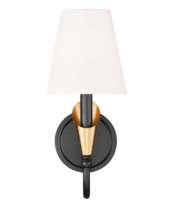 Wall Sconce Z-Lite 4014-1S-MB-MGLD Matte Black + Modern Gold Claudelle 1 Light Wall Sconce Z-Lite