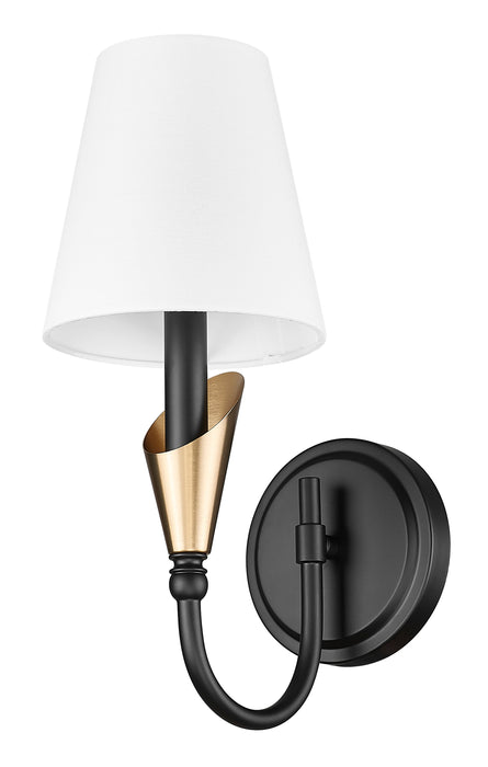 Wall Sconce Z-Lite 4014-1S-MB-MGLD Matte Black + Modern Gold Claudelle 1 Light Wall Sconce Z-Lite