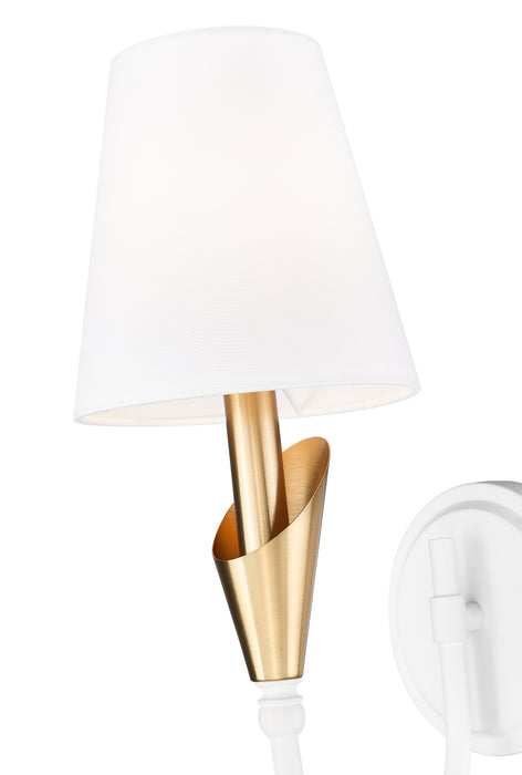 Wall Sconce Z-Lite 4014-1S-TW-MGLD Tundra White + Modern Gold Claudelle 1 Light Wall Sconce Z-Lite