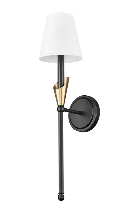 Wall Sconce Z-Lite 4014-1SA-MB-MGLD Matte Black + Modern Gold Claudelle 1 Light Wall Sconce Z-Lite