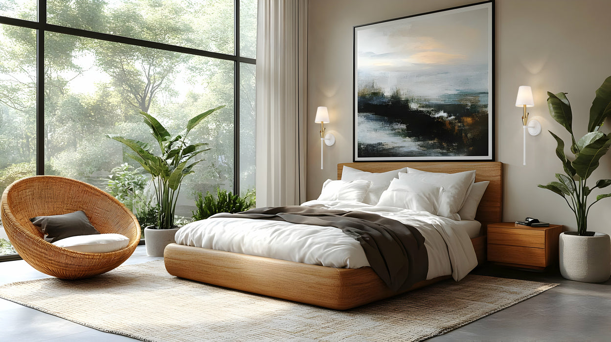 Wall Sconce Z-Lite 4014-1SA-TW-MGLD Tundra White + Modern Gold Claudelle 1 Light Wall Sconce Z-Lite