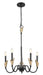 Chandelier Z-Lite 4014-24MB-MGLD Matte Black + Modern Gold Claudelle 5 Light Chandelier Z-Lite