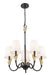 Chandelier Z-Lite 4014-24MB-MGLD Matte Black + Modern Gold Claudelle 5 Light Chandelier Z-Lite