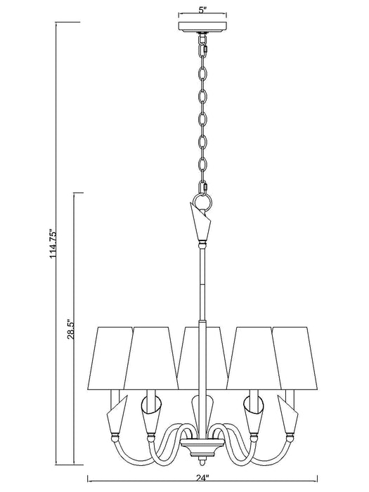 Chandelier Z-Lite 4014-24MB-MGLD Matte Black + Modern Gold Claudelle 5 Light Chandelier Z-Lite