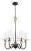 Chandelier Z-Lite 4014-24MB-MGLD Matte Black + Modern Gold Claudelle 5 Light Chandelier Z-Lite