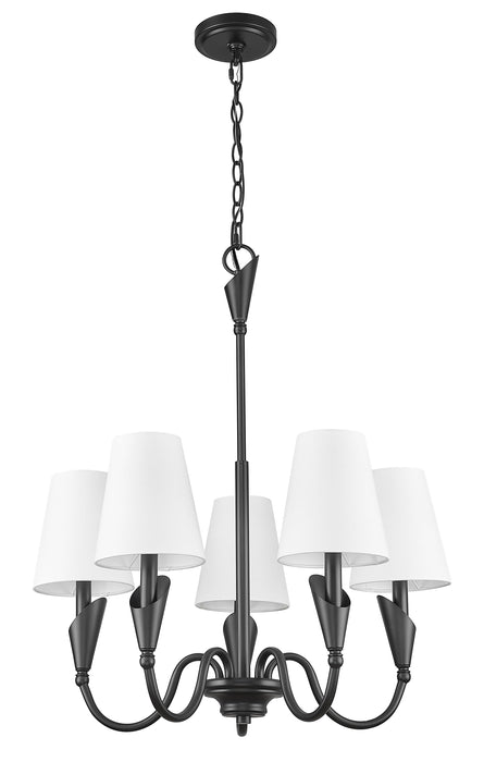 Chandelier Z-Lite 4014-24MB Matte Black Claudelle 5 Light Chandelier Z-Lite