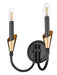 Wall Sconce Z-Lite 4014-2S-MB-MGLD Matte Black + Modern Gold Claudelle 2 Light Wall Sconce Z-Lite