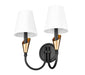 Wall Sconce Z-Lite 4014-2S-MB-MGLD Matte Black + Modern Gold Claudelle 2 Light Wall Sconce Z-Lite