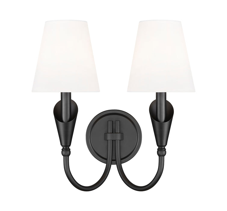 Wall Sconce Z-Lite 4014-2S-MB Matte Black Claudelle 2 Light Wall Sconce Z-Lite