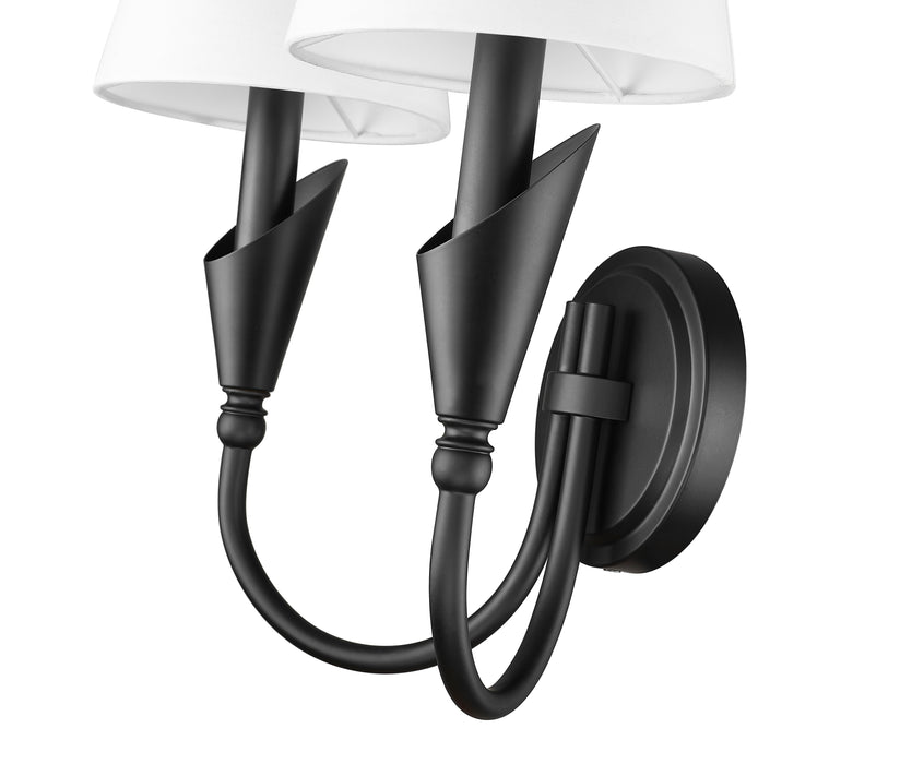 Wall Sconce Z-Lite 4014-2S-MB Matte Black Claudelle 2 Light Wall Sconce Z-Lite